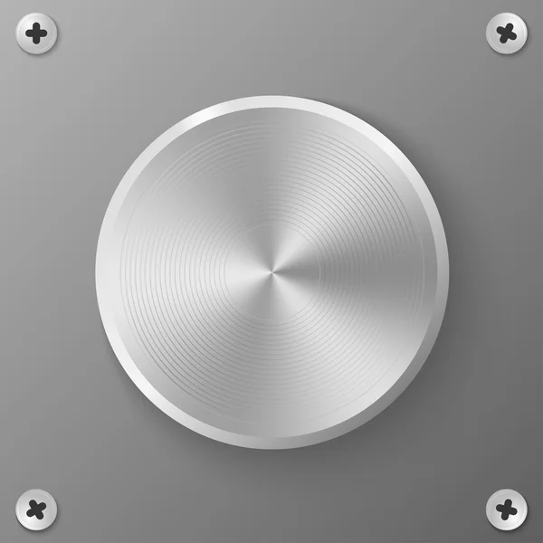 Round metal button — Stock Vector