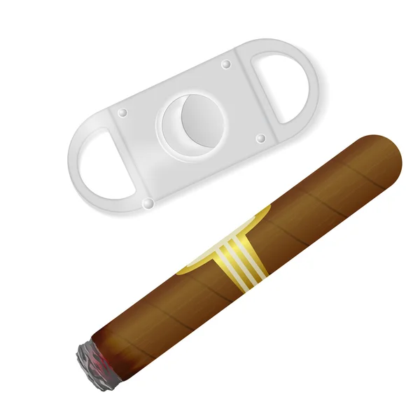 Zigarre und Guillotine — Stockvektor