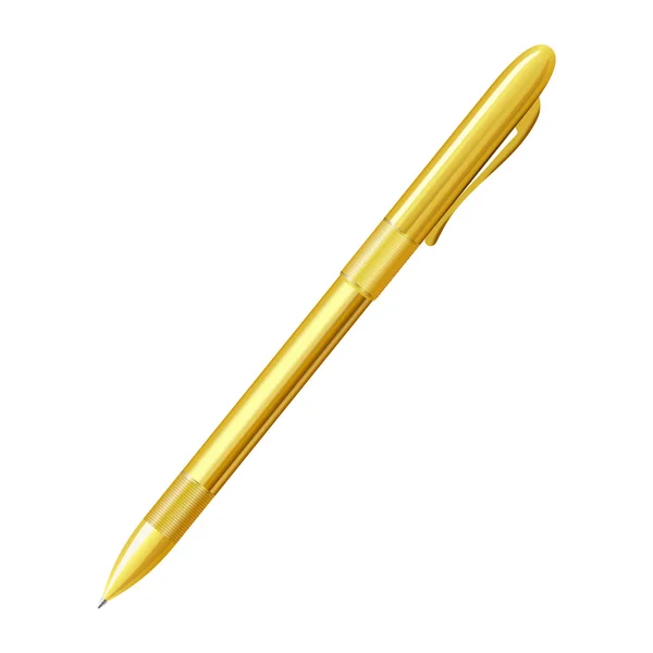 Yellow pen on a white background. Isolate. — Stock Vector