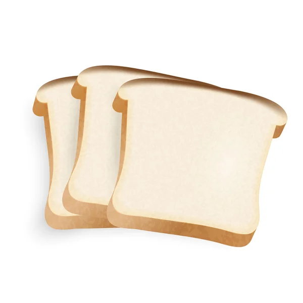 Piezas de ilustración de pan sobre un fondo blanco — Vector de stock
