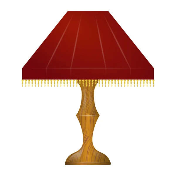 Ilustración de una lámpara de mesa roja — Vector de stock