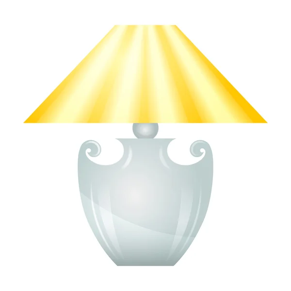 Лампа с желтым абажуром — стоковый вектор