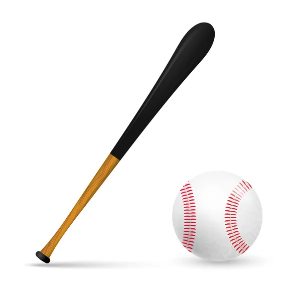 Morcego e bola para o beisebol — Vetor de Stock