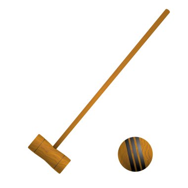Mallet and ball croquet clipart