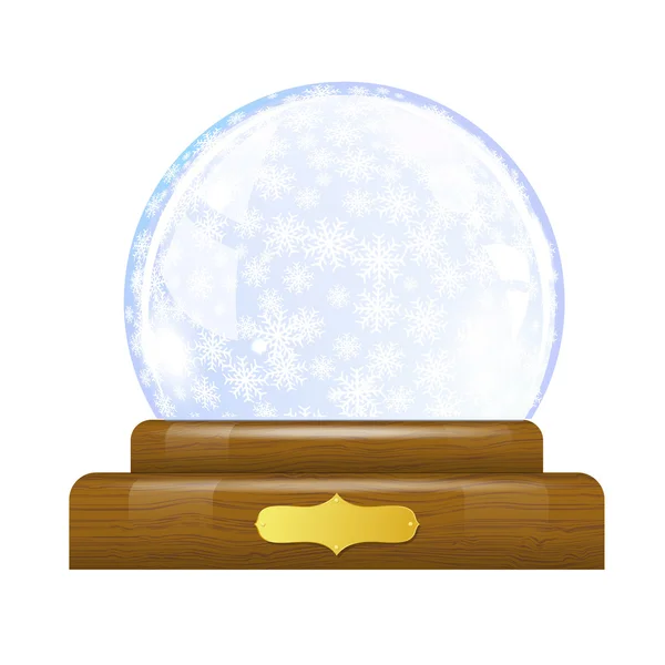 Snow globe with snowflakes — Stock Vector