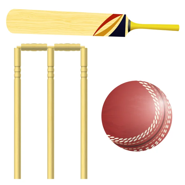 Artículos para el cricket — Vector de stock