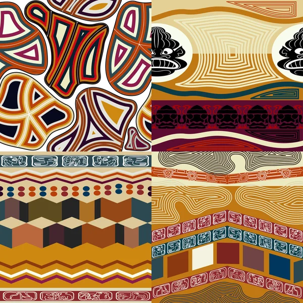Sammlung grafischer nahtloser ethnischer Texturen — Stockvektor