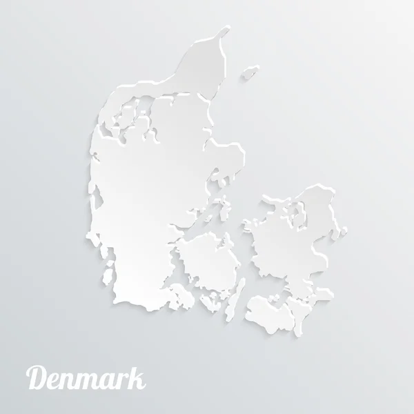 Abstrakt ikonen karta över Danmark, på en grå bakgrund — Stock vektor