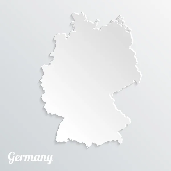 Mapa abstracto del icono de Alemania sobre un fondo gris — Vector de stock