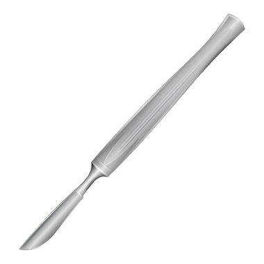 Medical scalpel on white background