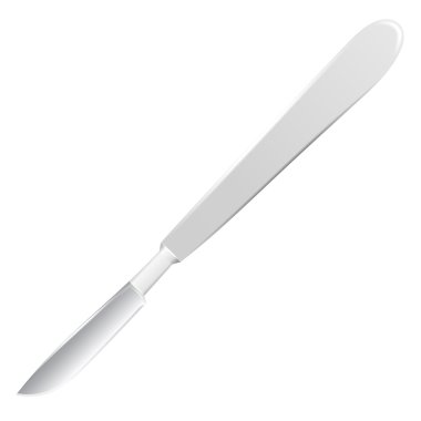 medische metalen scalpel op witte achtergrond