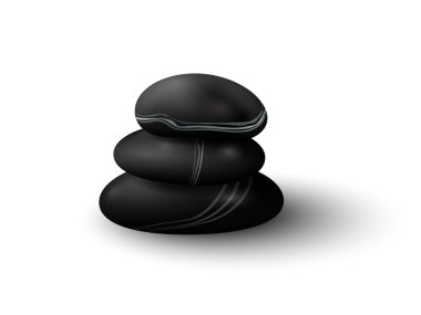 Spa taşlar beyaz zemin üzerine