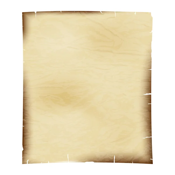 Blatt altes Papier auf weißem Hintergrund — Stockvektor