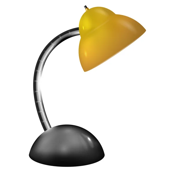 Lámpara de mesa con sombra amarilla — Vector de stock