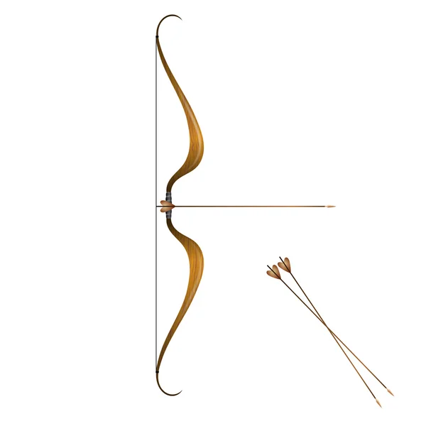 Винтажный лук и стрелы — стоковый вектор