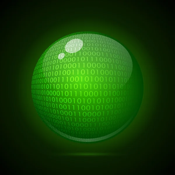 Digitaler grüner Globus auf dunklem Hintergrund — Stockvektor