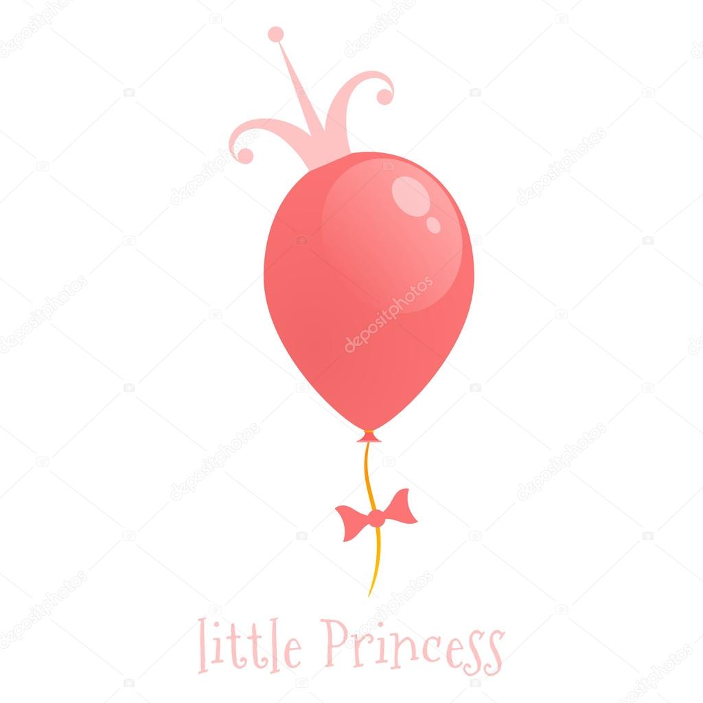 Balloon with a gold crown. Background little princess