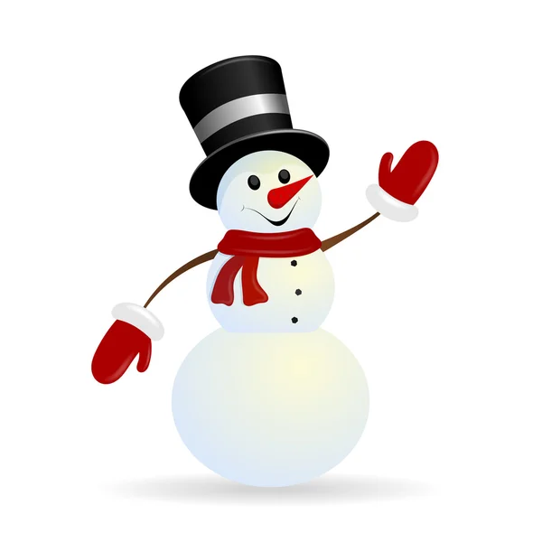 Jolly Christmas snowman on a white background — Stock Vector