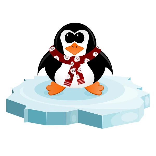 Penguin on an ice floe — Stock Vector