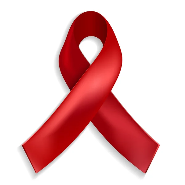 Red ribbon - a symbol of the fight against AIDS — Stock Vector