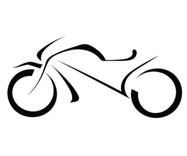 Beyaz arka planda motosiklet silueti