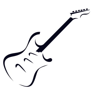 Elektro gitarın siyah silueti