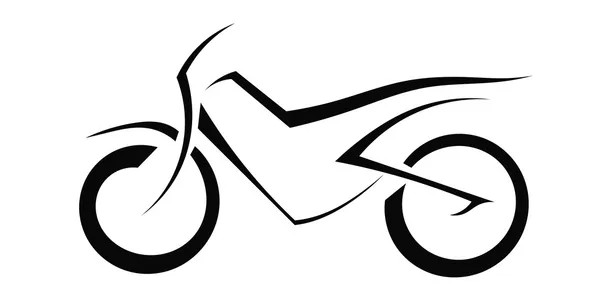Silhueta preta de uma motocicleta em um fundo branco — Vetor de Stock