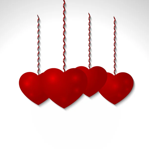 Red volumetric heart - congratulation with Valentine's Da — Zdjęcie stockowe