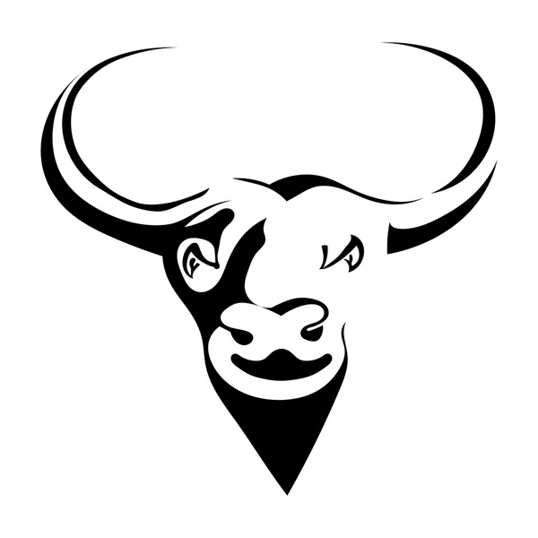 Силуетна голова з чорним буйволом — стокове фото
