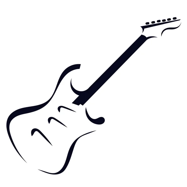 Fekete sziluett elektromos gitár — Stock Fotó