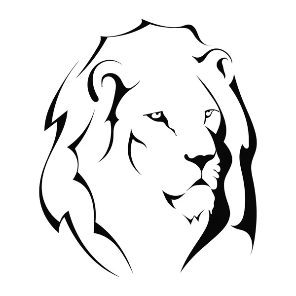 Cabeza de león sobre fondo blanco . — Vector de stock