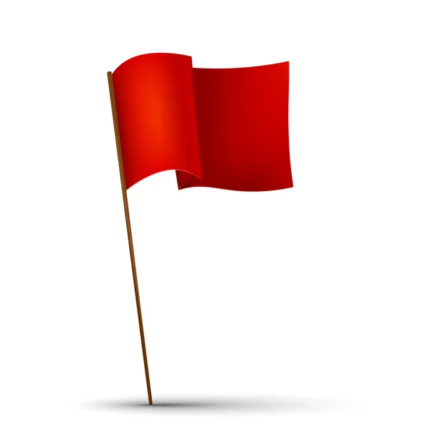Bandeira vermelha no fundo branco — Vetor de Stock