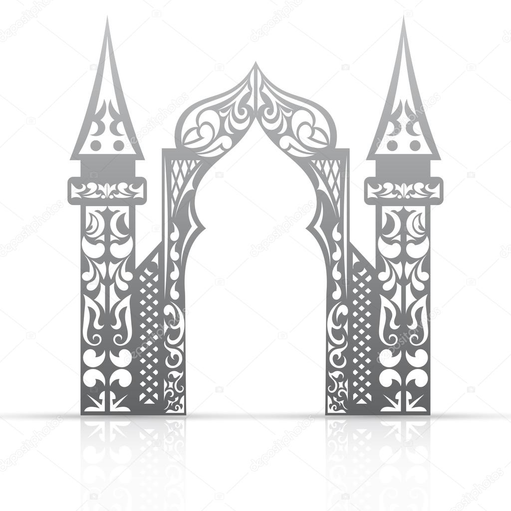 Background with arch in the Asian style