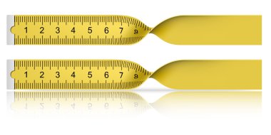 Yellow measuring tape with reflection clipart