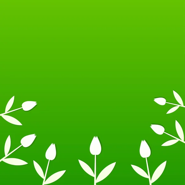 チューリップ緑の夏の背景 — ストックベクタ