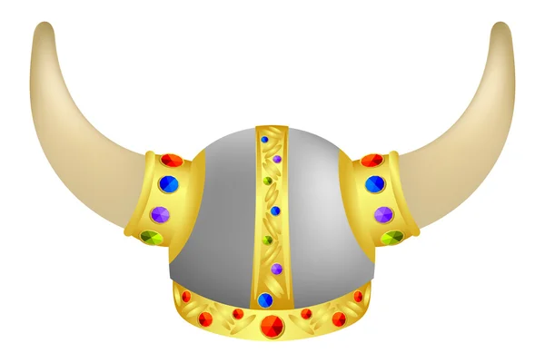 Viking Helm avec des pierres précieuses — Image vectorielle