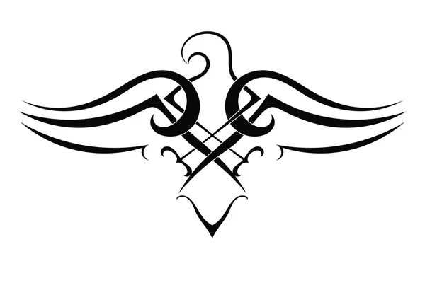 Águila del tatuaje sobre fondo blanco — Vector de stock