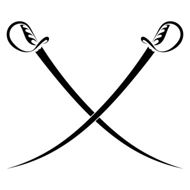 Beyaz arkaplanda çapraz kılıçlar