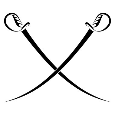 Crossed swords on a white background clipart