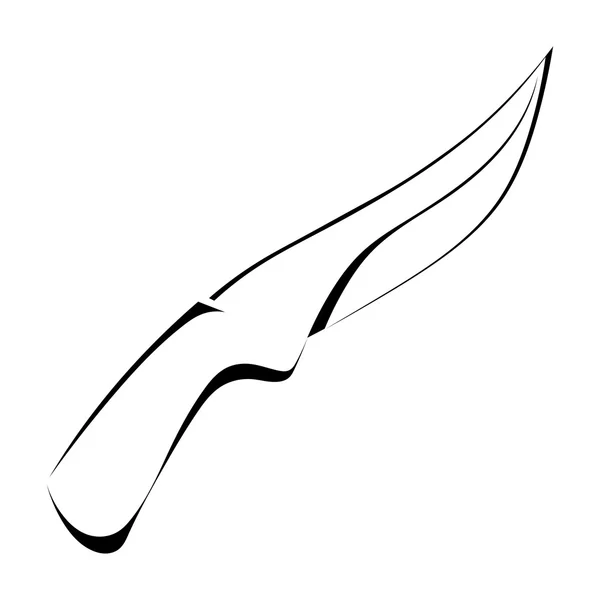 Silhuett av en kniv på en vit bakgrund — Stock vektor