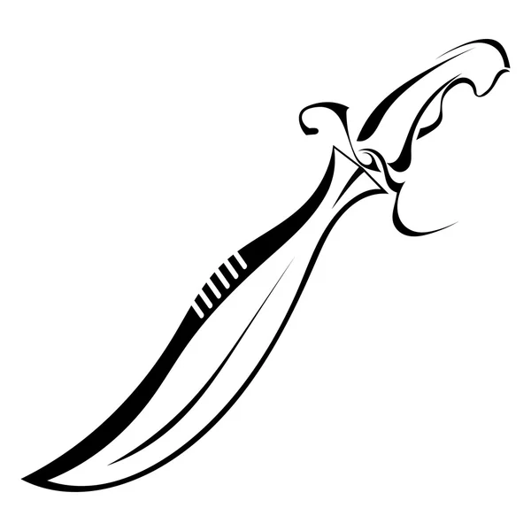 Silueta de una espada negra — Vector de stock