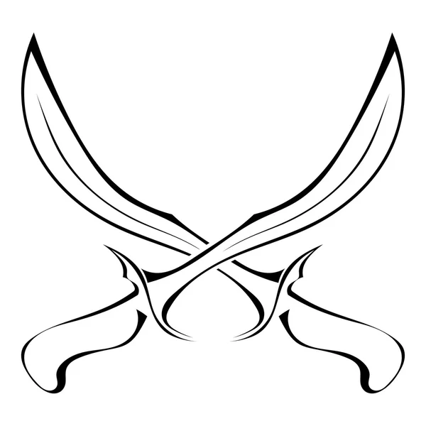 白色背景的交叉刀具 — 图库矢量图片
