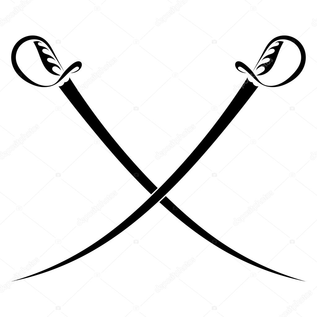 Crossed Swords Isolated on White Bg Graphic by ivankotliar256 · Creative  Fabrica
