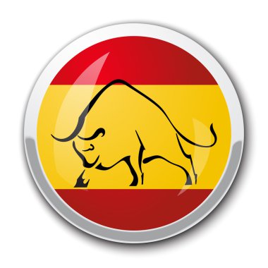İspanyol bayrağı bir boğa silüeti