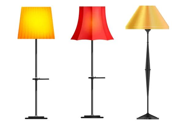 Ensemble de lampadaires — Image vectorielle