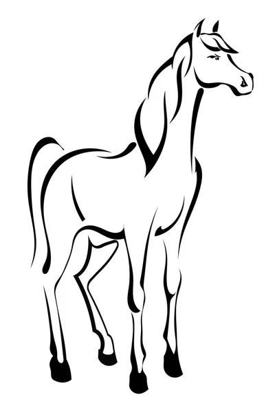 Cheval debout tatouage — Image vectorielle