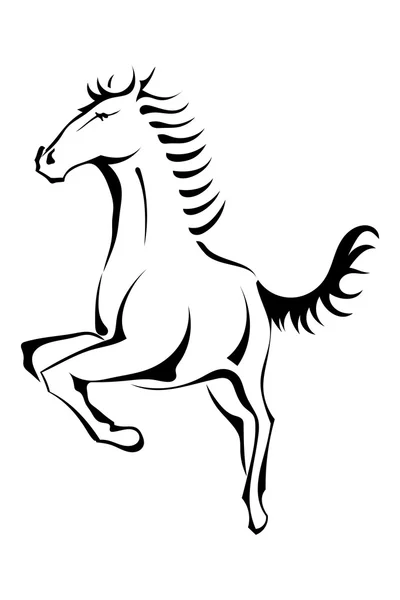 Egy ló fekete sziluettje — Stock Vector