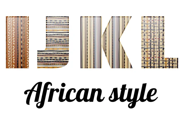 Buchstaben des Alphabets im afrikanischen Stil — Stockvektor