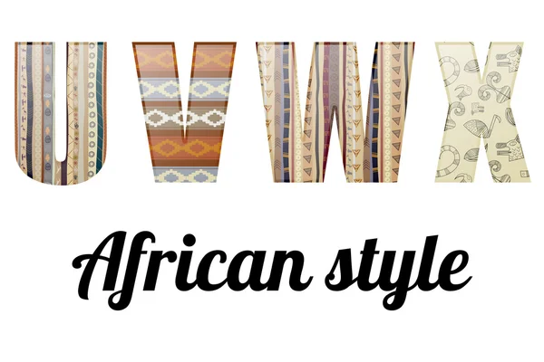 Alfabeto no estilo africano — Vetor de Stock