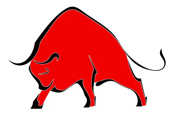 Taureau sauvage rouge — Image vectorielle
